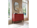 Molly Sideboard Burgundy Colour 104cm wide Black Metal Stand