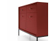 Molly Sideboard Burgundy Colour 104cm wide Black Metal Stand