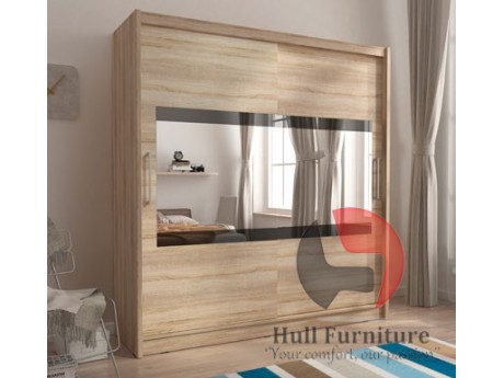 MAJA IV 200cm - Oak sonoma - Sliding door wardrobe with mirror