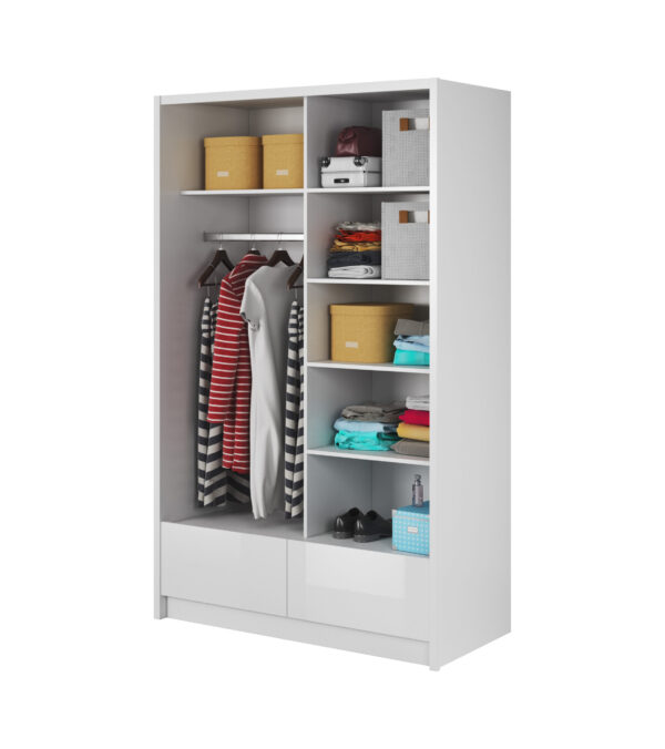 Wardrobe Aria 130cm white hull furniture