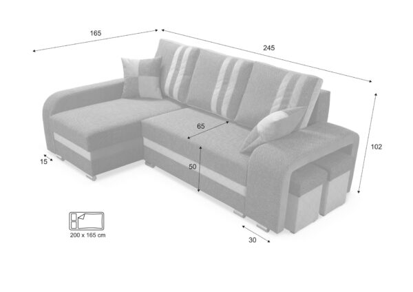 YORK - CORNER SOFA BED