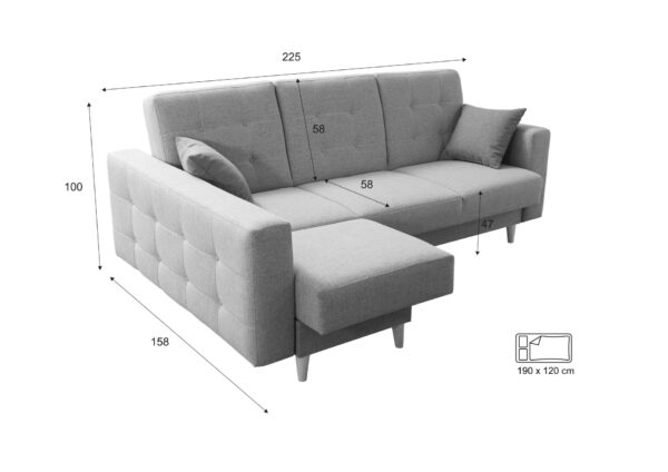 Hilton Corner Sofa Bed