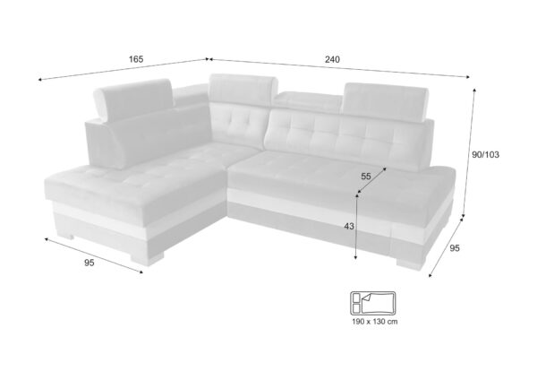 Paris corner sofa bed