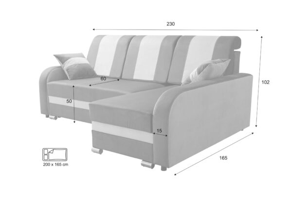 Bari corner sofa bed